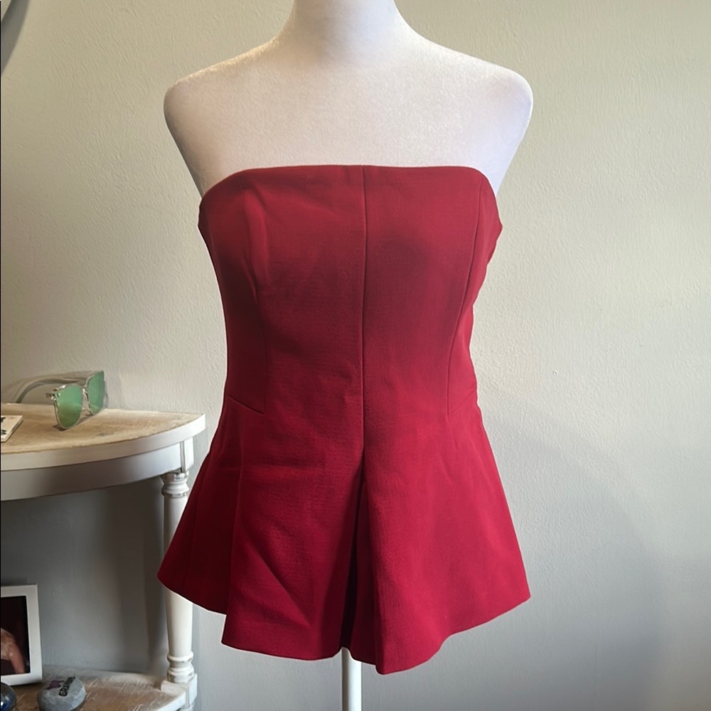[RACHEL Rachel Roy] Vibrant Red Strapless Top - Size 6